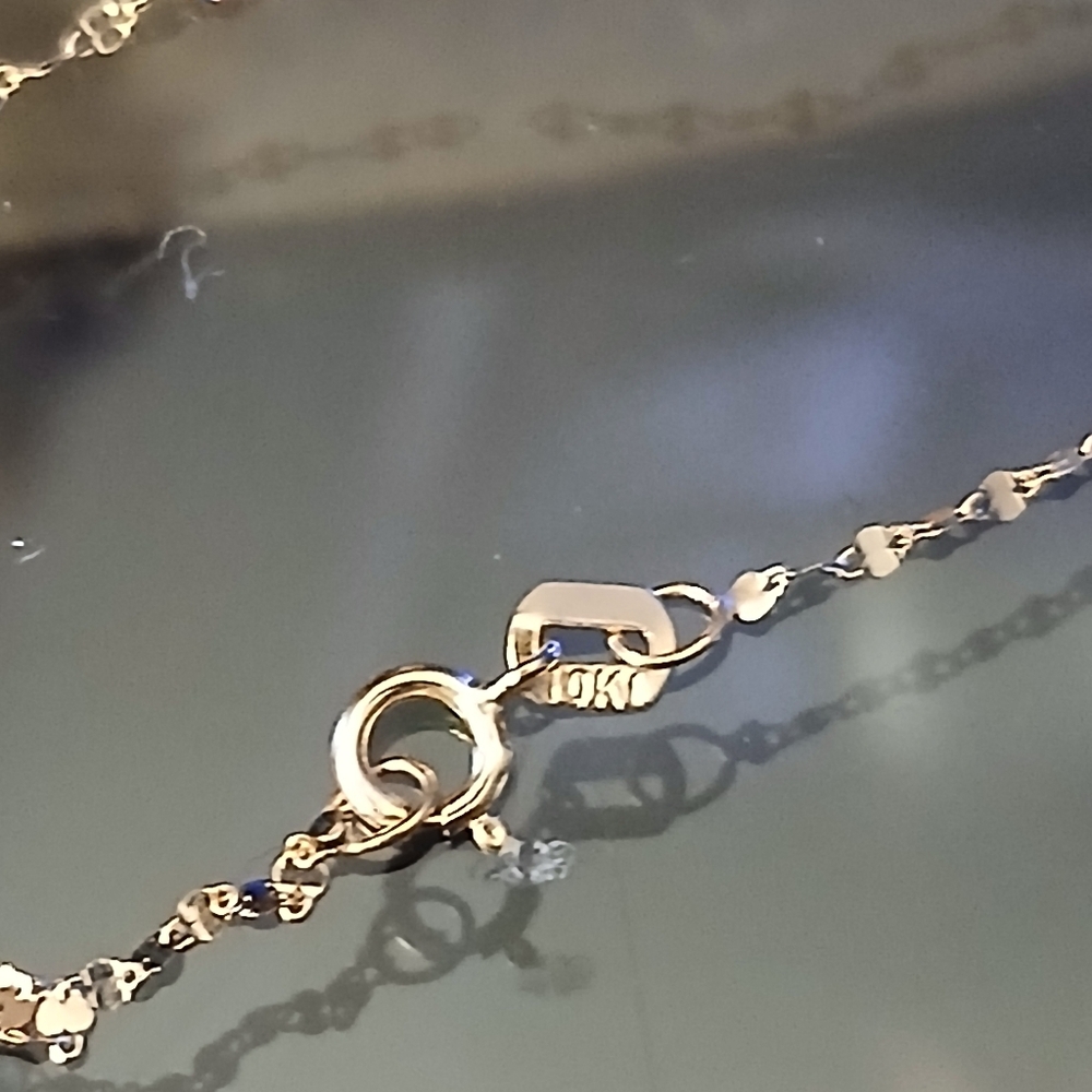 10kt Real Yellow Gold Mirror accent bracelet - Picture 3 of 11